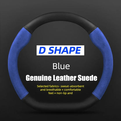Juste de volant en cuir véritable pour Volkswagen, fibre de carbone, compatible avec VW CC Polo Bora Golf Jetta Lavida Lamando Magotan Passat