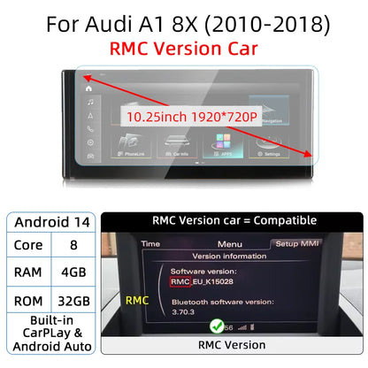 Android 14 Auto Radio CarPlay pour Audi A1 Q2 2010-2023 GPS voiture lecteur multimédia Navi stéréo DSP WIFI SIM BT IPS écran tactile