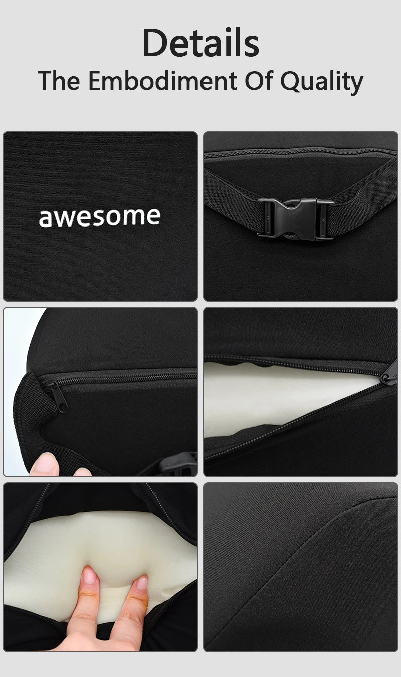 Appui-tête de soutien lombaire pour voiture, oreiller lombaire en mousse à mémoire de forme, oreiller universel doux pour le cou, coussin de siège de voiture