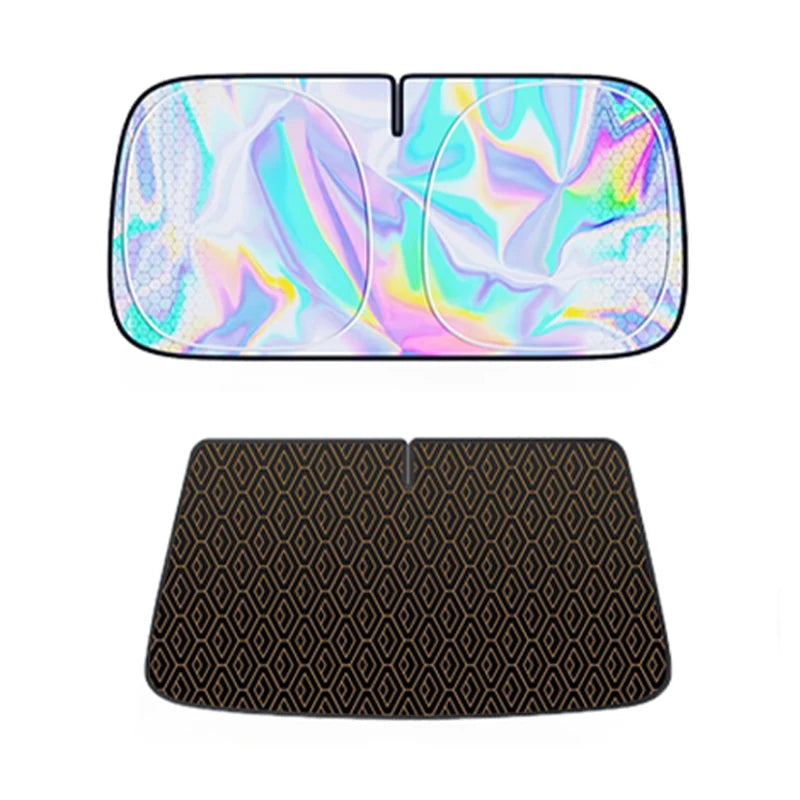 SEAMETAL pare-soleil de voiture pare-brise Laser couverture de pare-soleil pliable voiture fenêtre avant Protection solaire isolation thermique couverture de pare-brise