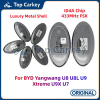 TopCarkey – clé télécommande intelligente originale, sans clé, puce Go ID4A, 433MHz, avec coque métallique, pour BYD Yangwang U8 U8L U9 Xtreme U9X U7