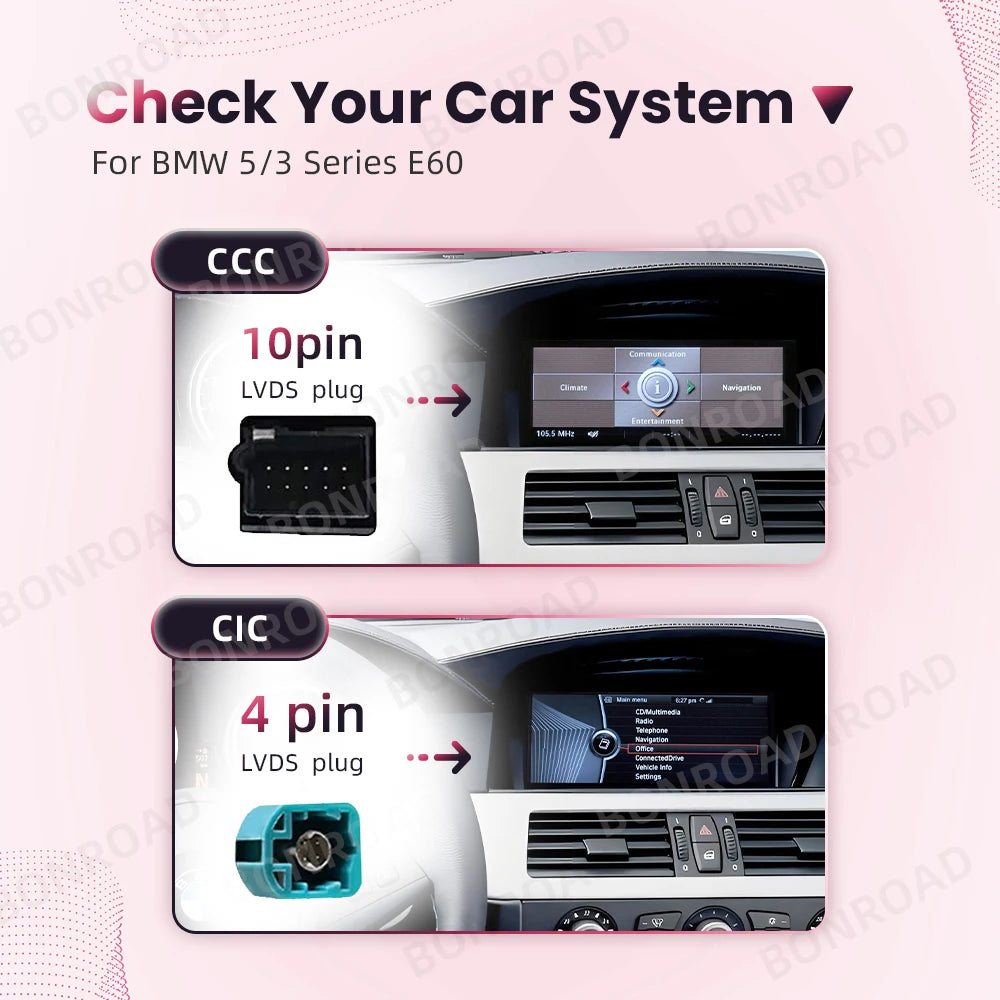 Autoradio Android avec Écran et Lecteur de Limitation pour Voiture BMW Série 5/3, E60/E61/E62/E63/E90/E91/E92/E93/M3, Masque CCC CIC