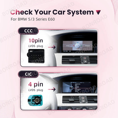 Autoradio Android avec Écran et Lecteur de Limitation pour Voiture BMW Série 5/3, E60/E61/E62/E63/E90/E91/E92/E93/M3, Masque CCC CIC