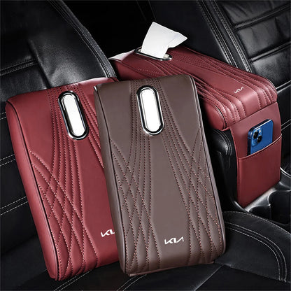 Housse de coussin de Protection pour accoudoir de voiture, 1 pièce, en cuir, pour Kia K1 K2 K3 K4 K5 K6 K7 K9 Stonic Stinger Venga Carens