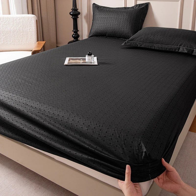 Housse de matelas unie douce pour la maison, drap-housse avec bande élastique pour lit simple, double, king, queen 90/120/150/180/200CM