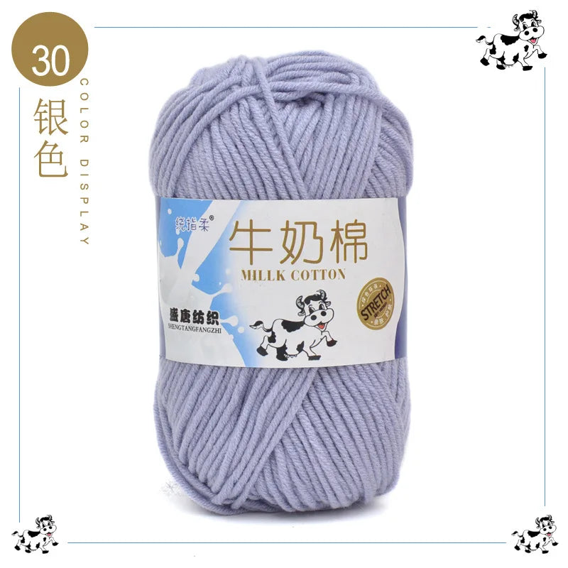 Fil à tricoter en coton au lait, 5 brins, 50g, pour bricolage de sacs de poupée, fil, écharpe, chaussettes