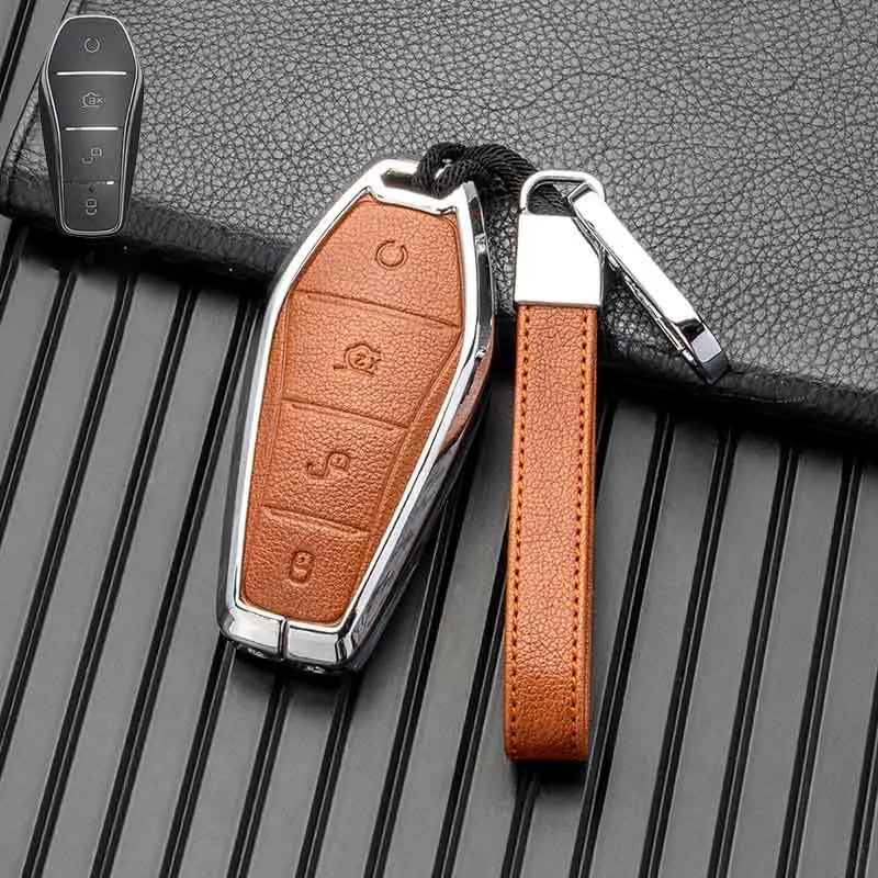 Porte-clés en cuir et métal pour BYD Seal U, Sealion 6, 07, EV King, Song Plus, Champion Chazor, accessoires porte-clés