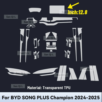 Film de protection en TPU pour tableau de bord multimédia de Console centrale intérieure de voiture, pour BYD SONG Plus Champion 2024 2025, accessoires de voiture
