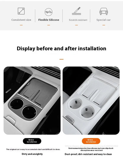 Xiaopeng-Coussin en silicone de charge sans fil, intérieur de protection, contrôle central, tasse à eau, adapté pour Xpeng G6
