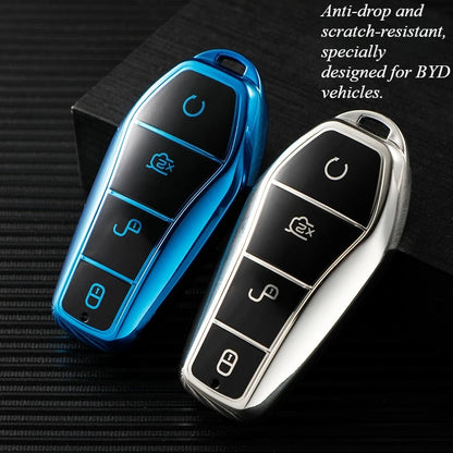 Étui de protection pour clé de voiture TPU pour BYD Atto 3 EV Plus Qin Plus DM-i Han EV Dolphin Télécommande de clé de voiture Accessoires de protection