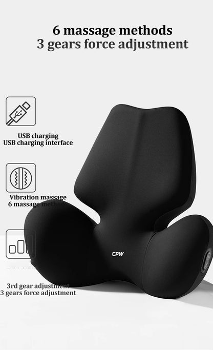 Coussin de dossier électrique pour siège de voiture, massage, sauna, soutien lombaire, vibration de la taille, oreiller cervical, accessoires intérieurs