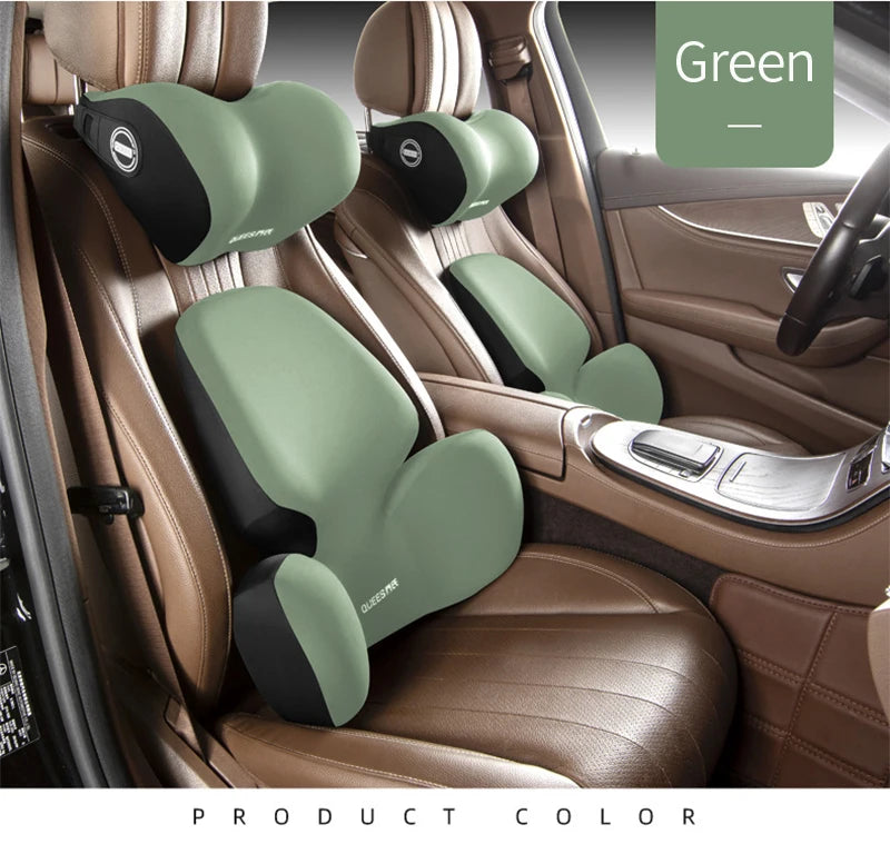 High Quality Universal Car Headrest Cushion Car Seat Neck Pillow Perforated Leather Breathable Lumbar Support Car Pillow