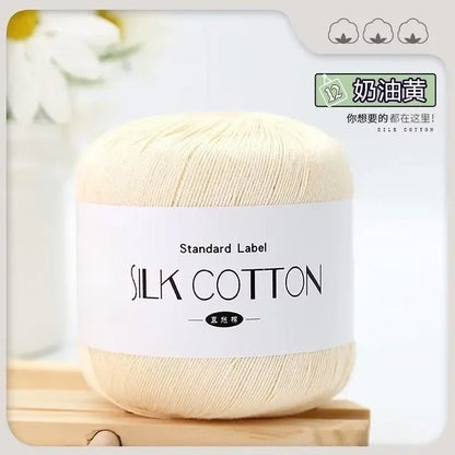 Fil à tricoter chaud et doux pour bébé, 50 g/pièce, dentelle de soie, coton, lait, Crochet, tricoté à la main, fournitures pour tricot à la main, point de croix