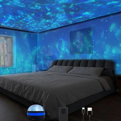 Projecteur LED Galaxy Star, alimenté par USB, vague d'ondulation d'eau, lampe de nuit télécommandée pour chambre à coucher, pour fête, cinéma maison, 1 pièce