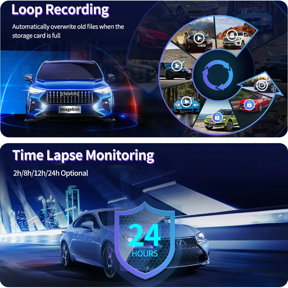 Imagebon amélioré 11,4′′ H70 Pro 4K ADAS Écran intégré pour voiture DVR sans fil CarPlay et Android Auto Vision nocturne GPS Caméra de tableau de bord