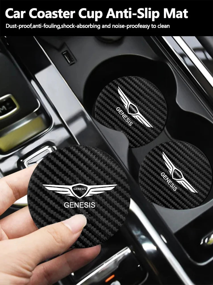 Tapis antidérapant pour fente de tasse de voiture, 2 pièces, accessoires automobiles pour Genesis G80 GV70 GV80 GV60 G70 Essentia Neolun G90 GV90 X