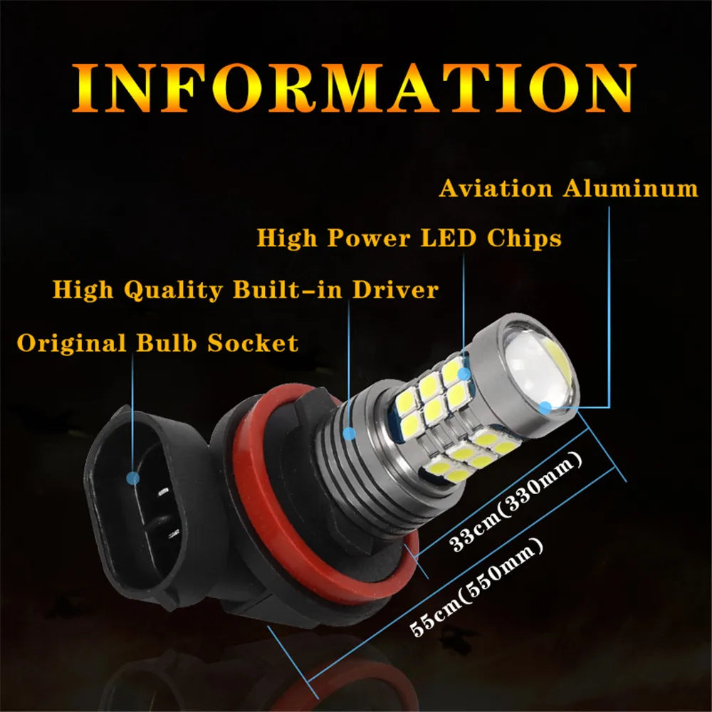 Ampoule LED antibrouillard avant de voiture, 2 pièces, pour AUDI A4 B7 B8 B9 2009 - 2019 2010 2011 2012 2013 2014 2015 2016 2017 2018, accessoire