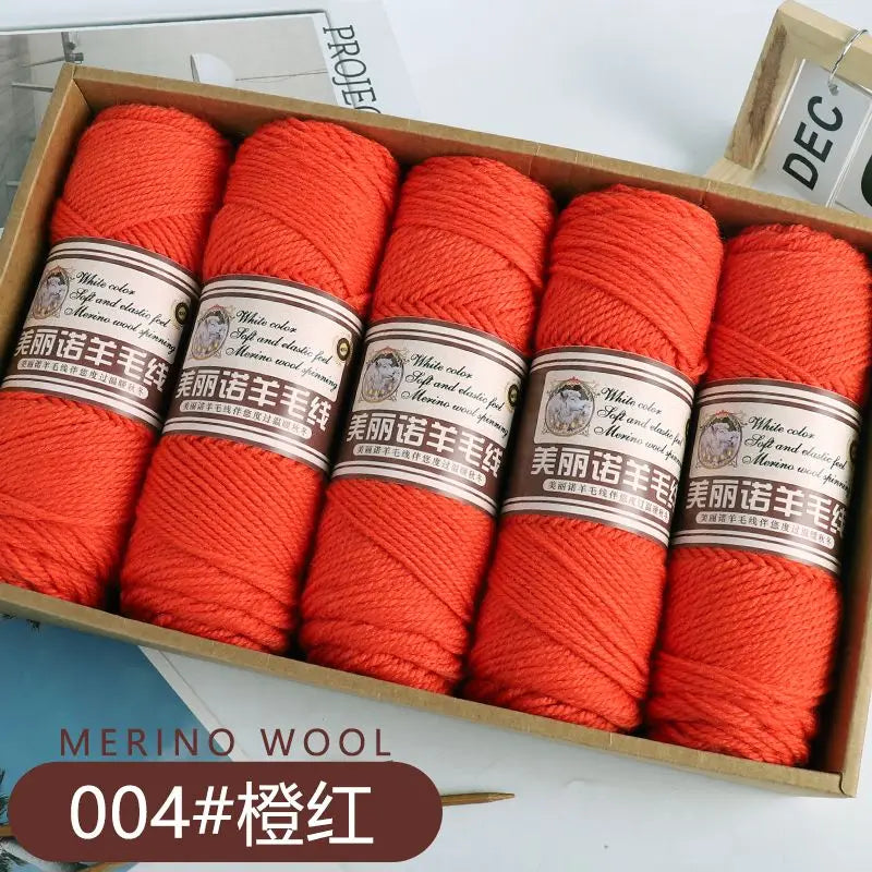 Fil de laine mérinos épais au Crochet à la main, 500 g/ensemble, pour chapeaux, manteaux, pulls, fil de laine mérinos doux pour la peau, gonflé, doux et chaud
