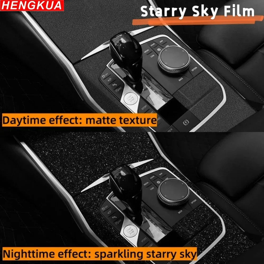 Film de protection d'écran pour tableau de bord et console centrale, effet ciel étoilé, pour accessoires de voiture BYD Qin L 2024, modification intérieure