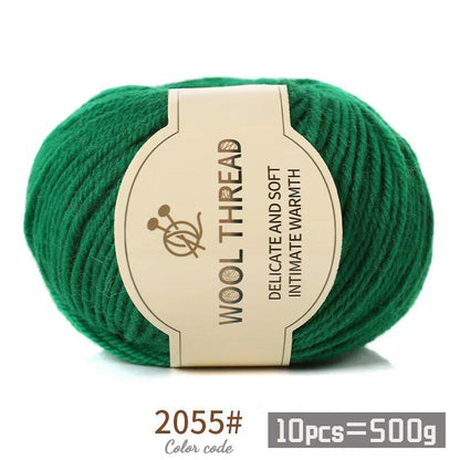 500g 290 Fil de laine d'alpaga peigné moyennement grossier, kit de matériel de tricot fait à la main chaud et à la mode pour l'automne et l'hiver, plusieurs couleurs de boules de fil pour fabriquer des pulls, des foulards