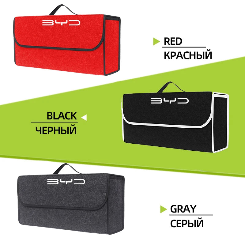 Boîte de rangement de coffre de voiture, sac de rangement pliable de grande capacité pour BYD Atto 3 Yuan Plus Han Tang EV F3 E6 Dmi Song F0 Qin Pro G3 I3