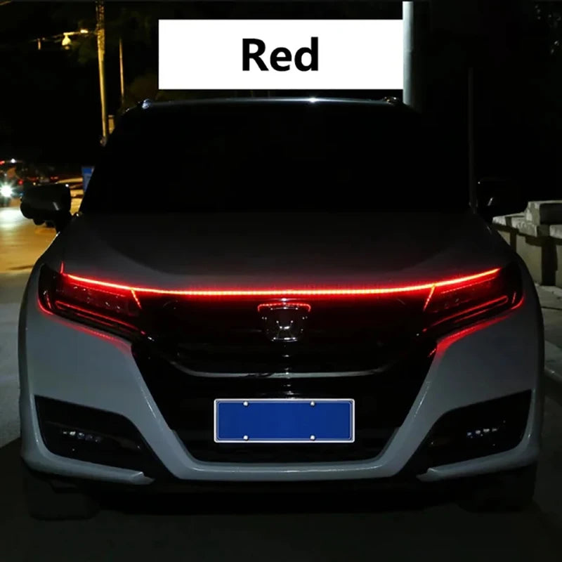 Feux diurnes à LED pour capot de voiture, démarrage par balayage, lumières décoratives, guide de capot moteur automatique DRL, lampe d'ambiance décorative, 12V, 150cm
