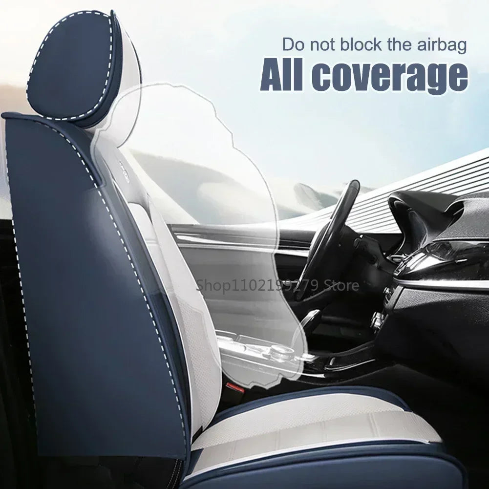 Ensemble complet de housses de siège de voiture en cuir PU, protection de banc fendue avant et arrière, quatre saisons universelles, adaptées à la plupart des accessoires de voiture SUV