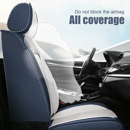 Ensemble complet de housses de siège de voiture en cuir PU, protection de banc fendue avant et arrière, quatre saisons universelles, adaptées à la plupart des accessoires de voiture SUV