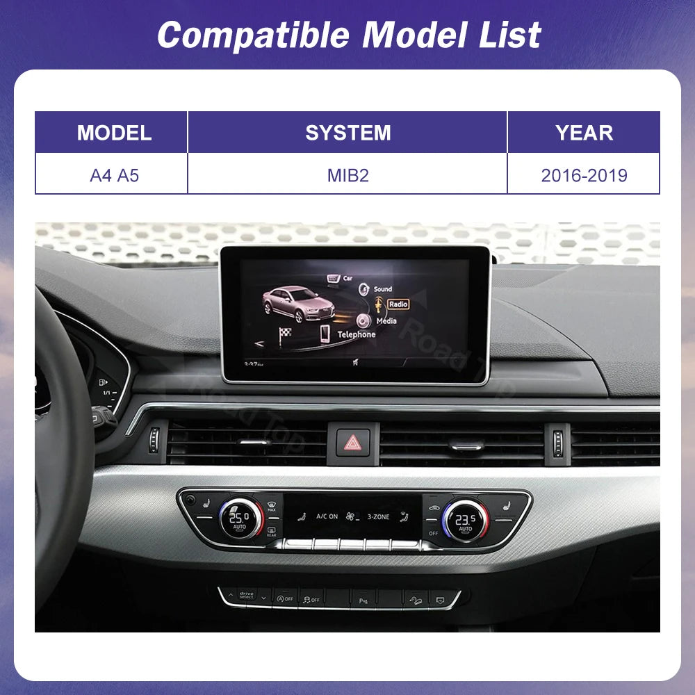 Nouveau Design sans fil CarPlay voiture multimédia pour Audi A4 A5 2016-2019 Support Airplay caméra Radio GPS voiture lecteur écran