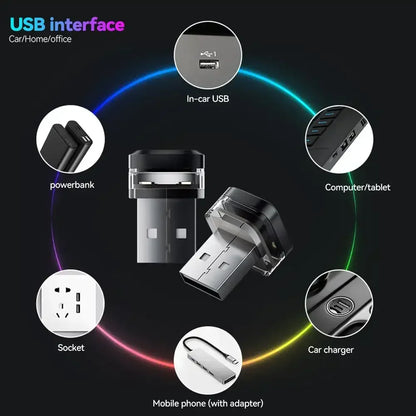 Voiture USB LED lumière d'ambiance lumières d'ambiance Plug Play feux de signalisation universels lecture maison chambre lampe lumineuse décorative