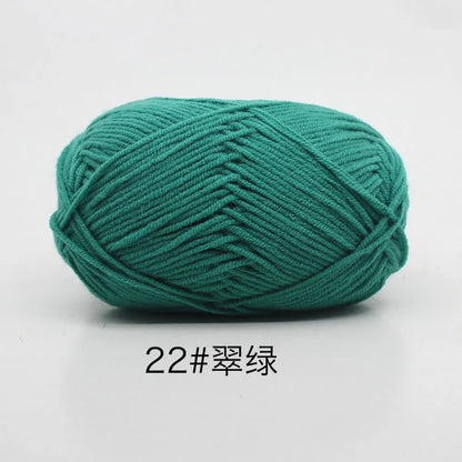 40-50 جم/المجموعة خيوط قطنية حليبية 4 طبقات (80%) للحياكة، صبغة لانا لعمل الكروشيه اليدوي، سترة قبعة دمى بسعر منخفض