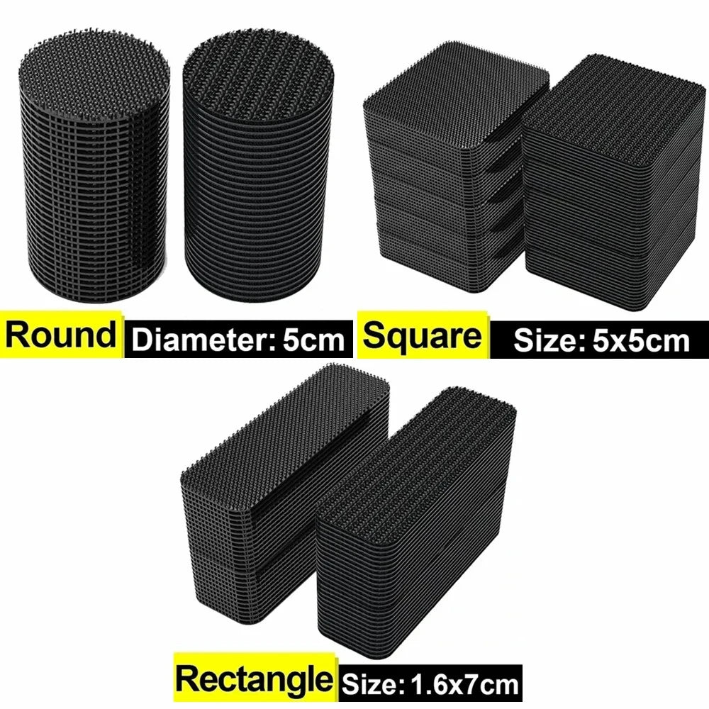 Autocollants en fibre de carbone pour tapis de voiture, double face, haute adhérence, patchs pour tapis de sol, tapis de pied pour la maison, bandes coordonnantes, nouveaux patchs