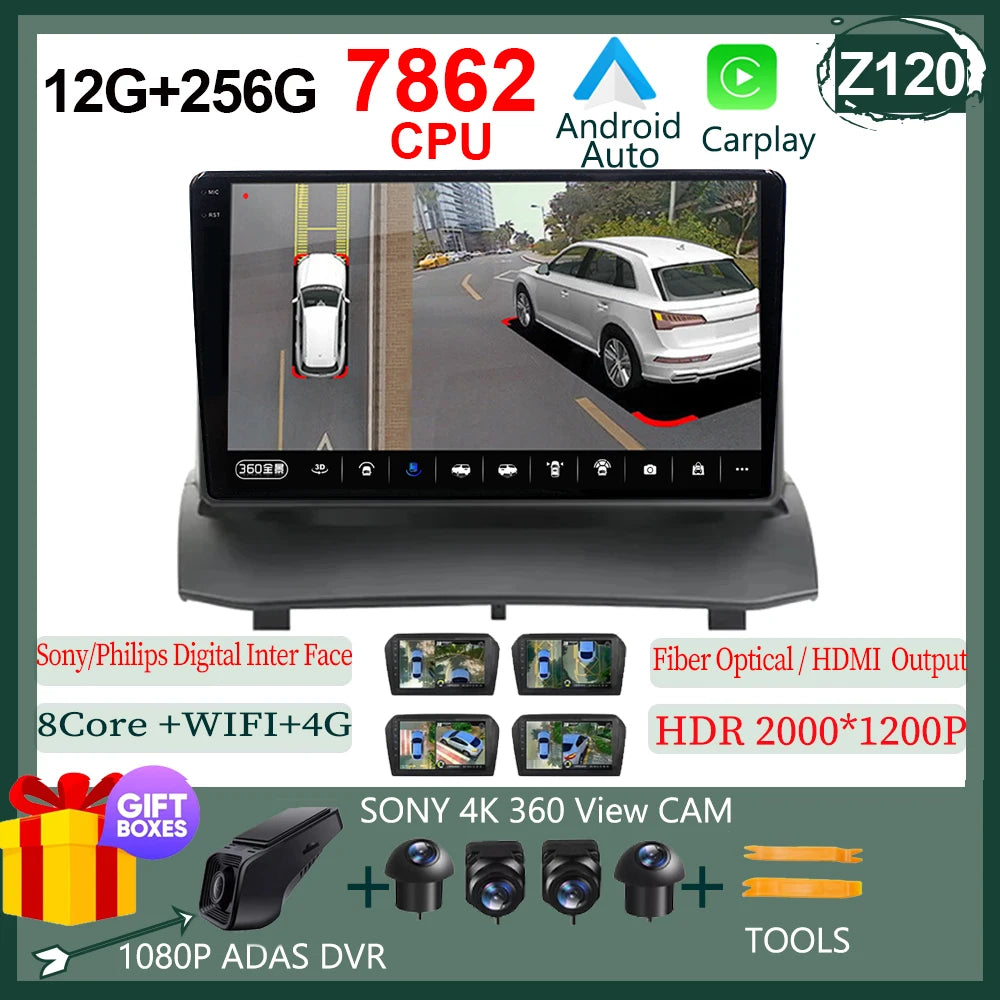 Android pour Ford Fiesta MK7 2009 - 2017 haute performance CPU tactile vidéo Bluetooth stéréo QLED écran Carplay vidéo DSP DVD