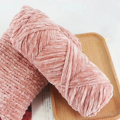 Fil de velours doux en Chenille, mélange de laine tricotée au Crochet, écharpe faite à la main, manteau, couverture et chapeau pour bébé, 95g