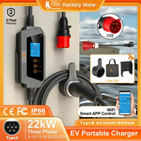 Fey123-Chargeur de voiture électrique, boîtier de charge portable, station de charge pour véhicule électrique, Wi-Fi, commande électrique, 22KW, 32A, 3 phases Vope2 EV