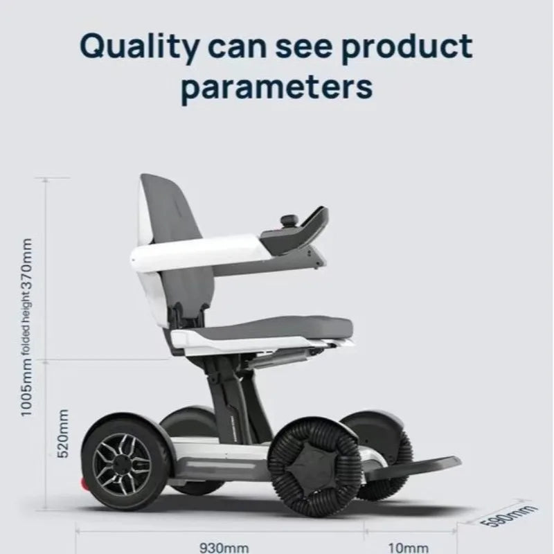 Fauteuil roulant électrique pliant automatique télécommandé, scooter électrique