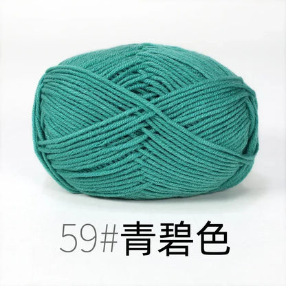 Fil de Lanas teint en coton au lait, 86 couleurs, 4 plis, pour bébé, chapeau, écharpe, pull, poupées, artisanat fait à la main