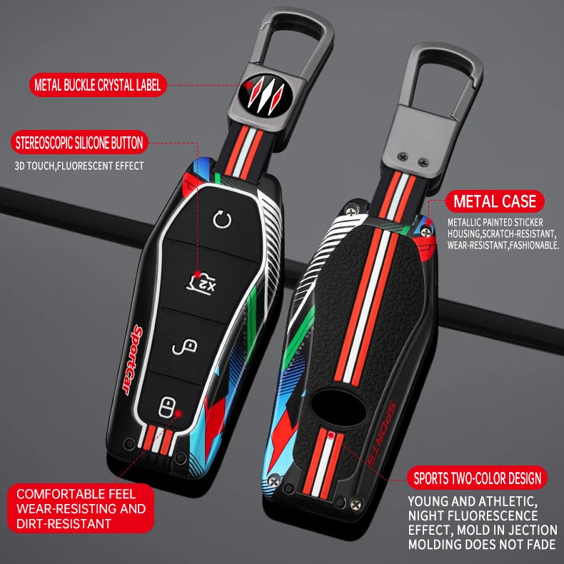 Porte-clés de voiture en alliage de Zinc, pour BYD Han Ev Tang Dm/Qin PLUS/Song Pro/MAX/Yuan Dolphin E2, coque de protection de décoration de clé de voiture