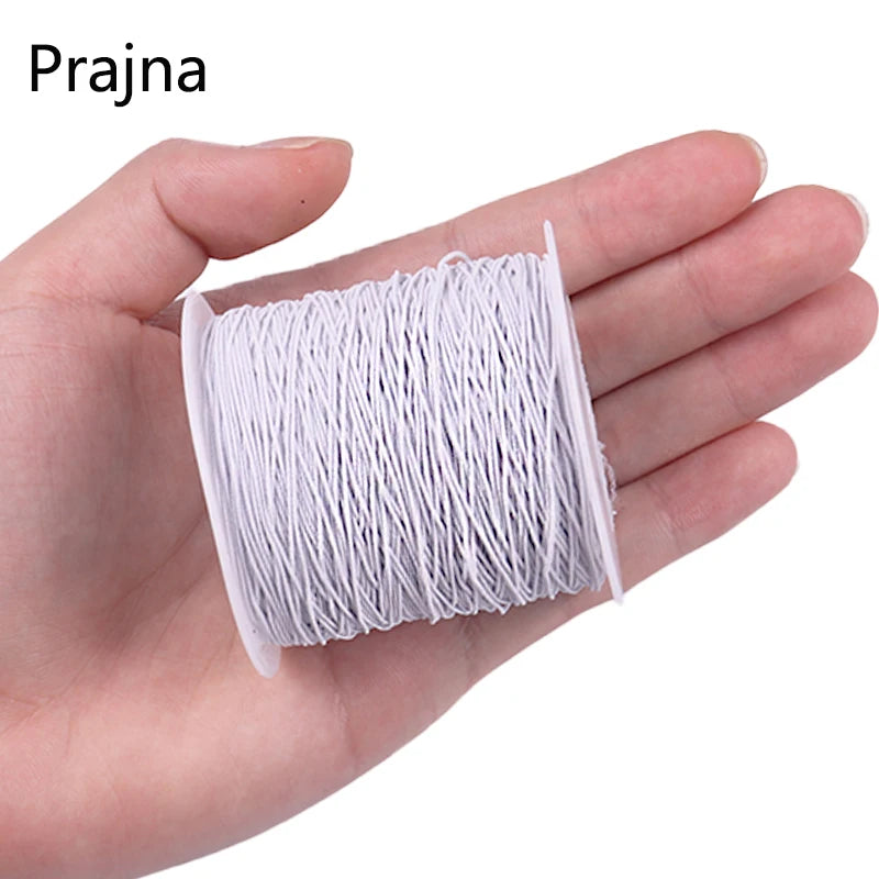 Fil à Coudre artificiel astique en Polyester, Blanc et Noir, Accessoire pour Perles, 200m