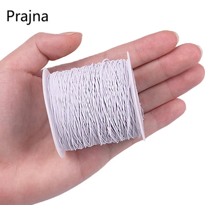 Fil à Coudre artificiel astique en Polyester, Blanc et Noir, Accessoire pour Perles, 200m