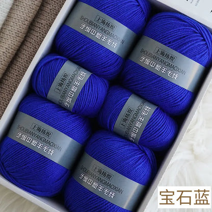 Fil de cachemire d'épaisseur moyenne, 500 g/ensemble, 4 plis, pour tricot au Crochet à la main, pull et pantalon, laine chaude, fil de laine 100%, doux pour la peau