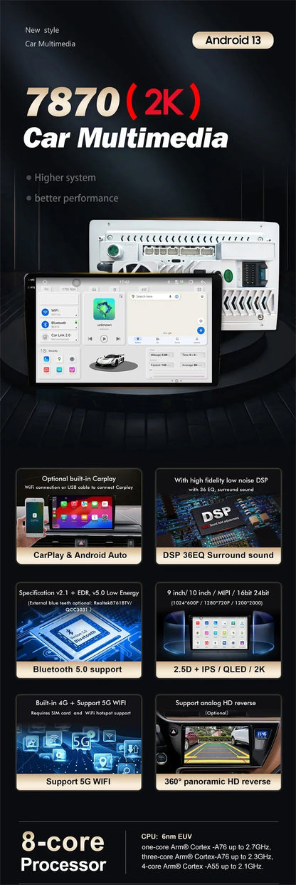 QSZN pour KIA Picanto Morning 3 JA 2018 - 2019 Android 13 autoradio lecteur vidéo multimédia CarPlay Auto 4G GPS Navigation stéréo