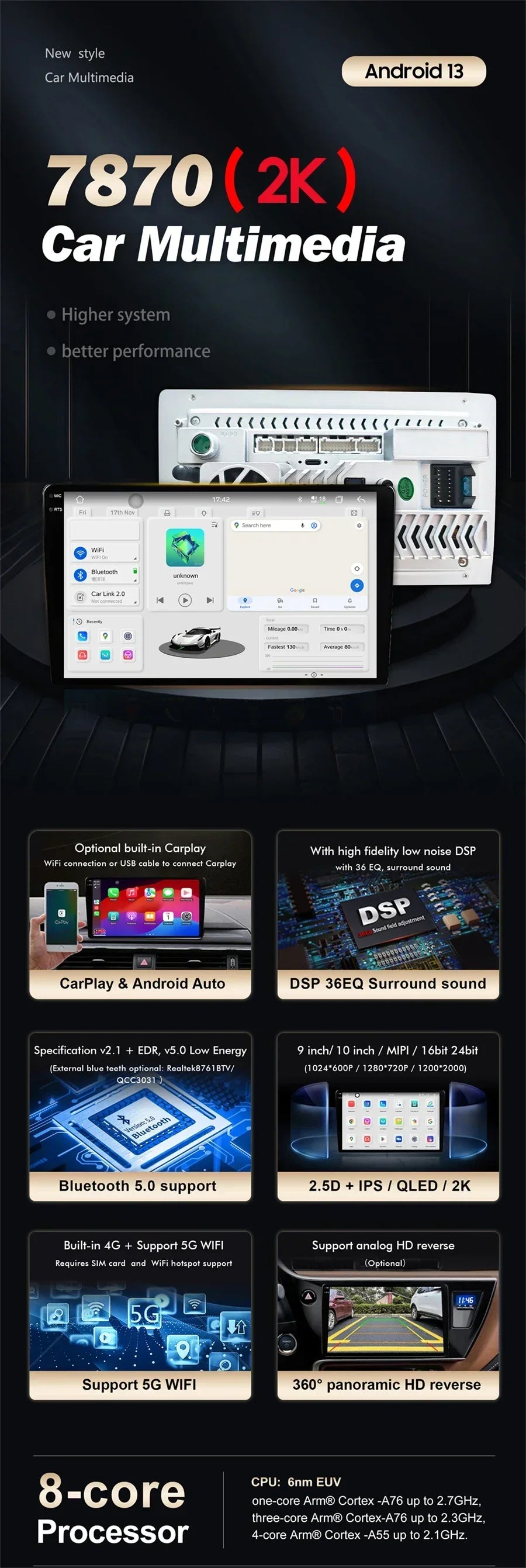 QSZN pour Renault Clio2 BB CB MK2 2001 - 2006 Android 13 autoradio lecteur vidéo multimédia CarPlay Auto 4G unité principale Navigation