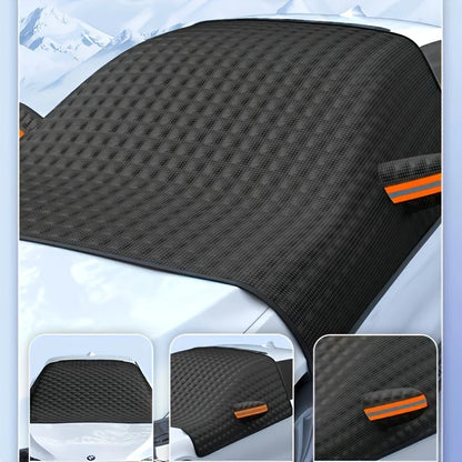 Couverture de pare-brise de voiture hiver épaissi résistant à la neige résistant au soleil pare-soleil avant universel intérieur extérieur adapté à la plupart des modèles de voiture Ea