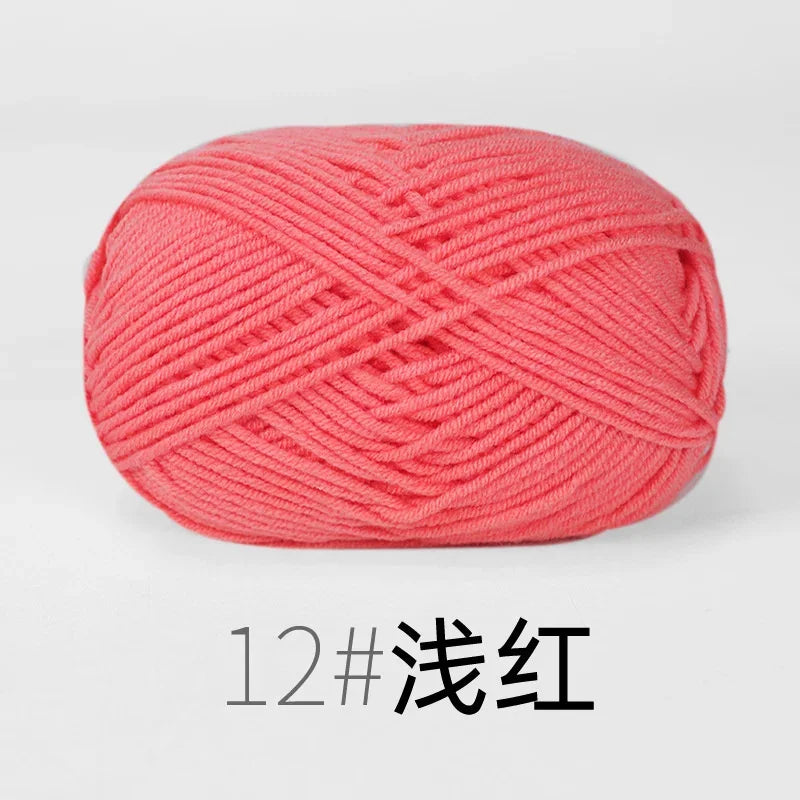 Fil de Lanas teint en coton au lait, 86 couleurs, 4 plis, pour bébé, chapeau, écharpe, pull, poupées, artisanat fait à la main