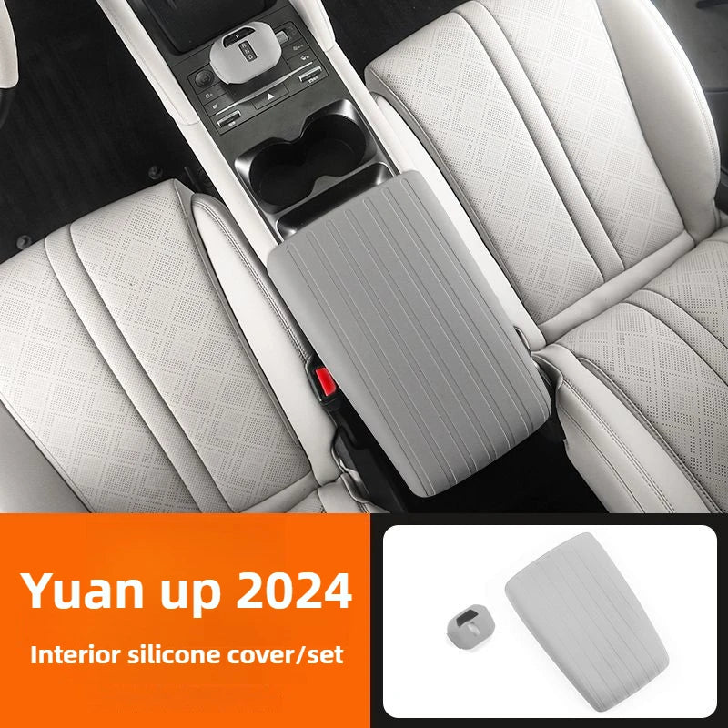 Couvercle de boîte d'accoudoir en Silicone pour Yuan UP 2024, étui de protection antidérapant résistant aux rayures, accessoires de voiture
