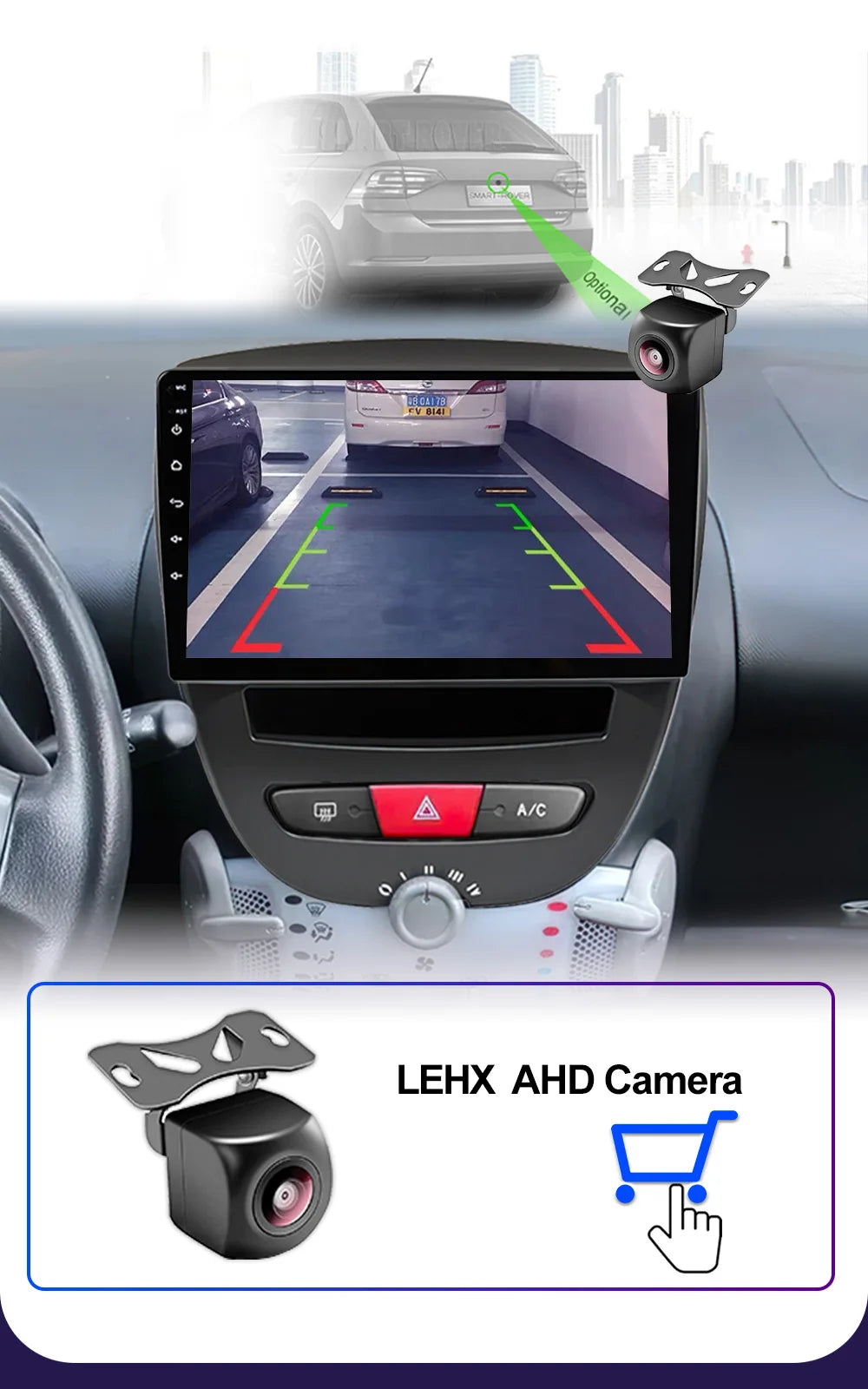 LEHX-Autoradio L6 Pro, Android 14, 2 Din, Stéréo, CarPlay, Limitation de Courant, GPS, pour Voiture KIT 107, Toyota Aygo, Cristaux en C1 (2005-2014)
