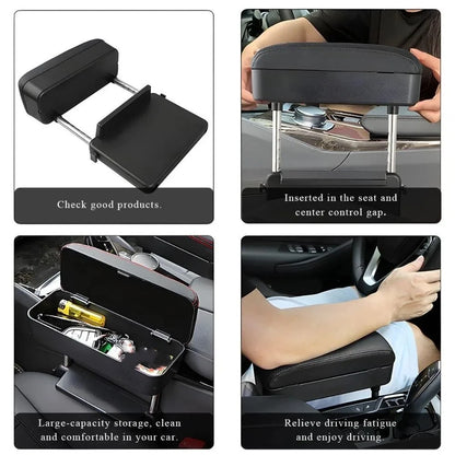 Organisateur de rangement pour console centrale à hauteur réglable, mécanisme de levage, conception à pince, boîte de rangement latérale pour siège, rangement multifonctionnel