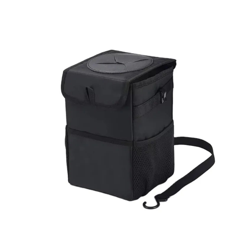 Poubelle de voiture étanche avec couvercle et poche de rangement pour voiture