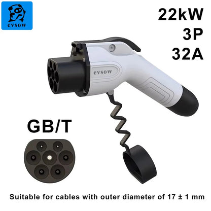 Evsow-Prise de charge GBT 22KW 32A 3 phases, adaptateur de chargeur EV pour voiture électrique GBT, prise de chargeur EV pour appareil de véhicule